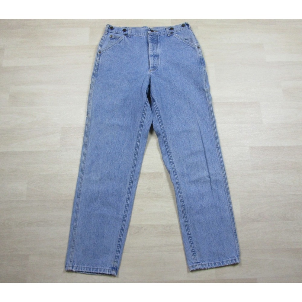 Vintage 90s LL Bean Double Knee Logger Jeans 31x31 Button Fly Suspender Buttons